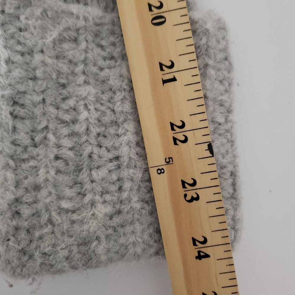 CLUB MONACO Matalin Alpaca Wool Wide Scoop Neck Grey Chunky Sweater Tunic Medium - Picture 6 of 14